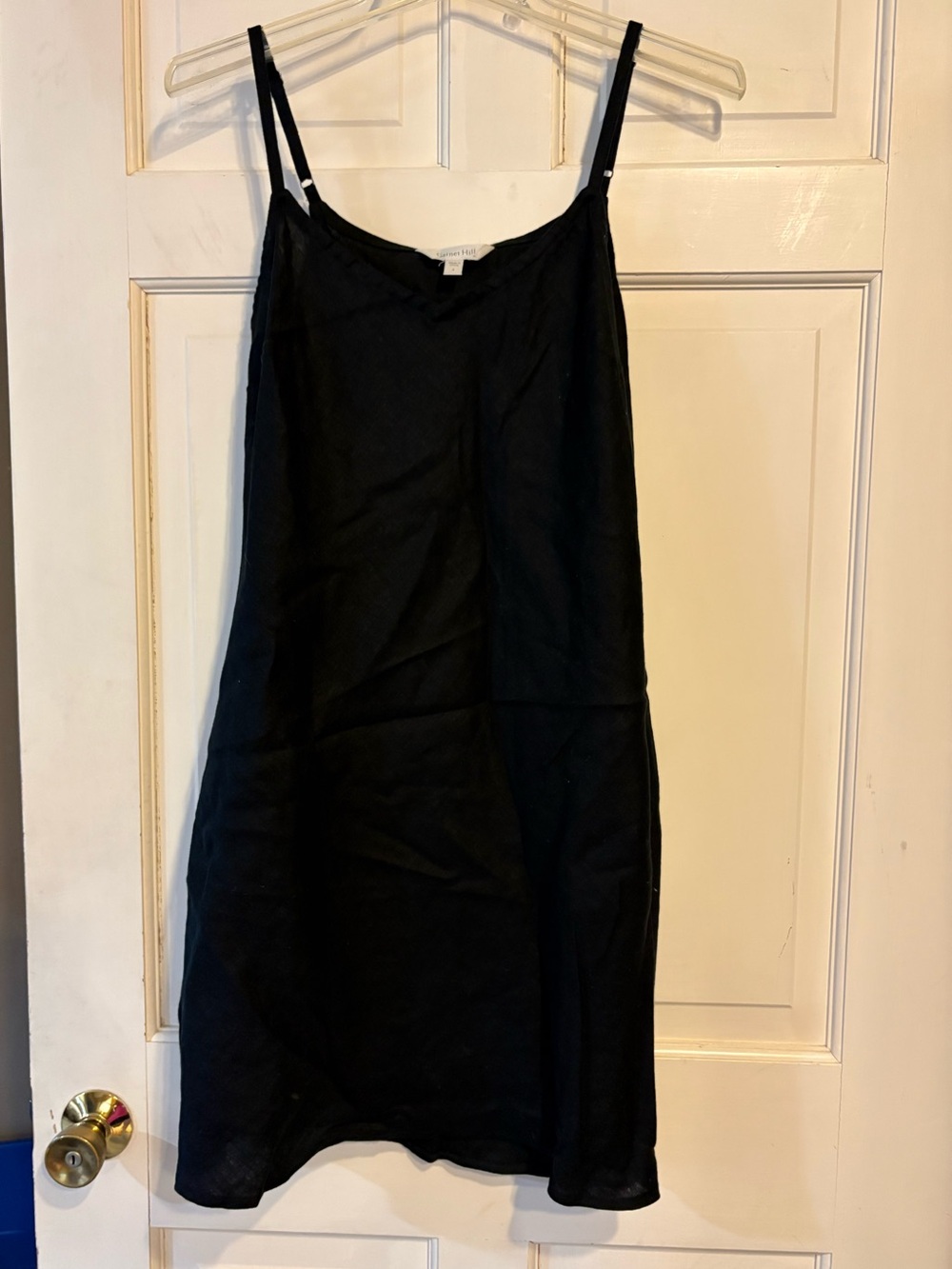 Garnet Hill Black A-Line Slip Dress with Adjustable Straps size 4